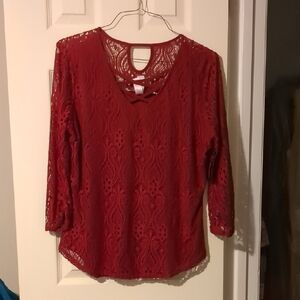 NOBO Red Lace Women's Blouse